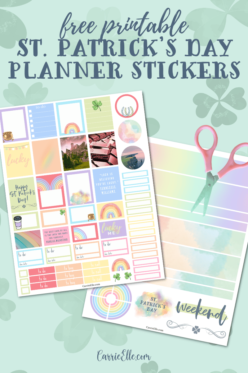 Free Pastel Rainbow St Patrick s Day Stickers To Brighten Your Day Carrie Elle