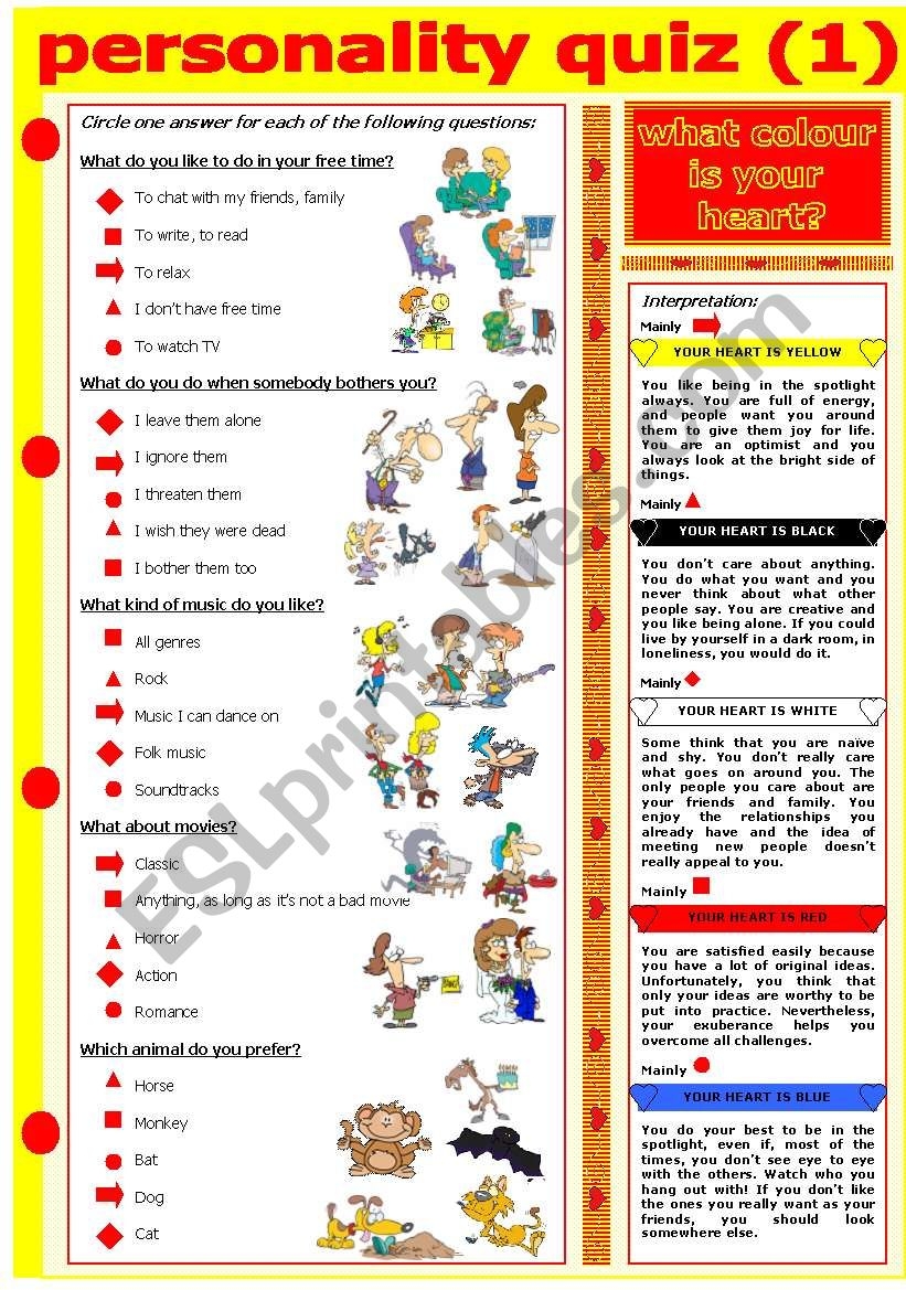 Free Personality Tests For Kids Personality Quiz For Kids Worksheets Library