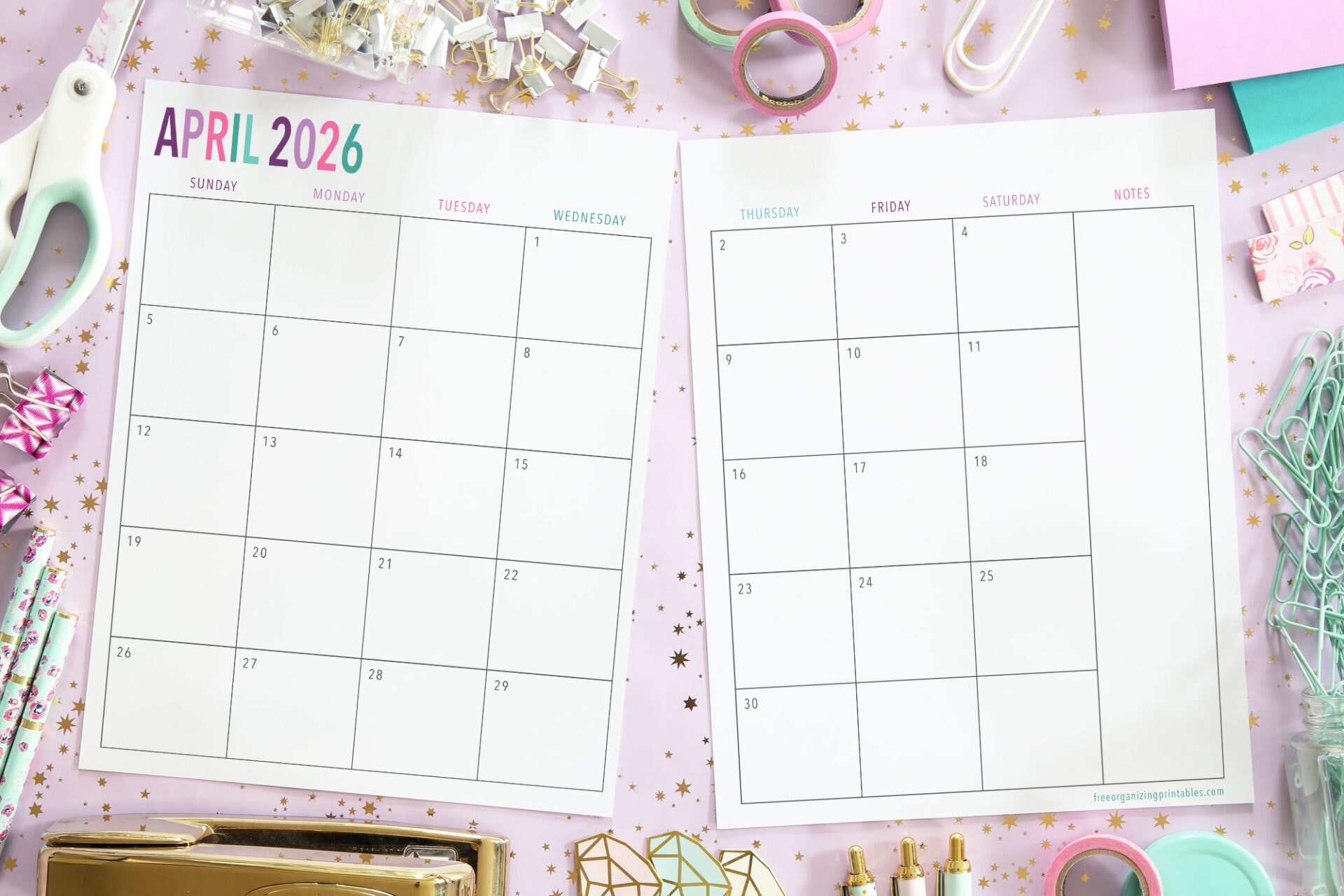 2026 Planner On 2 Pages Printable 2026 Planner On 2 Pages Printable