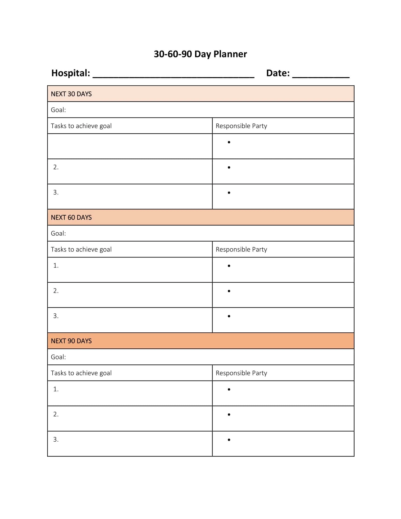 60 Day Planner Template Printable