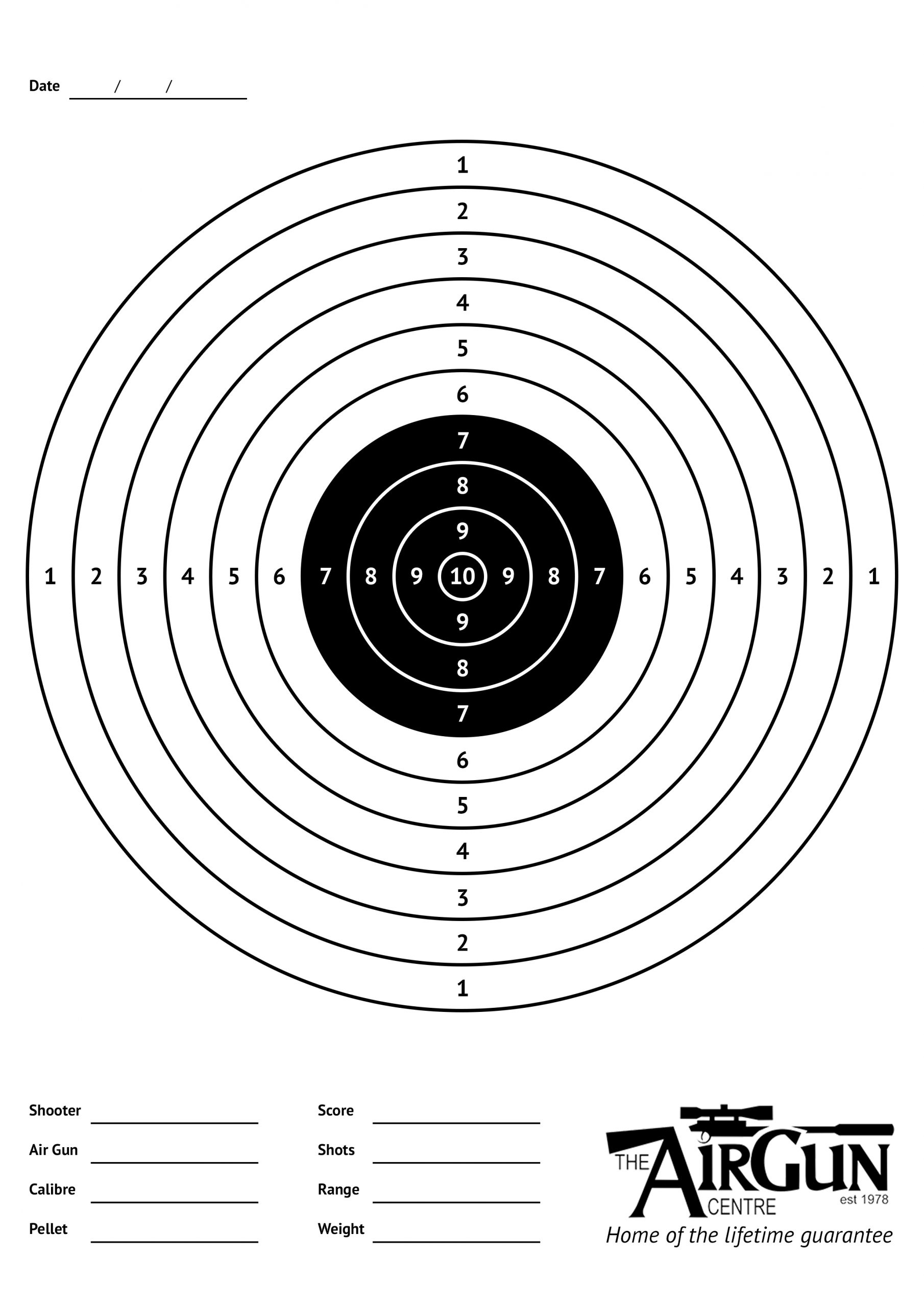 Gun Target Sheets Printable
