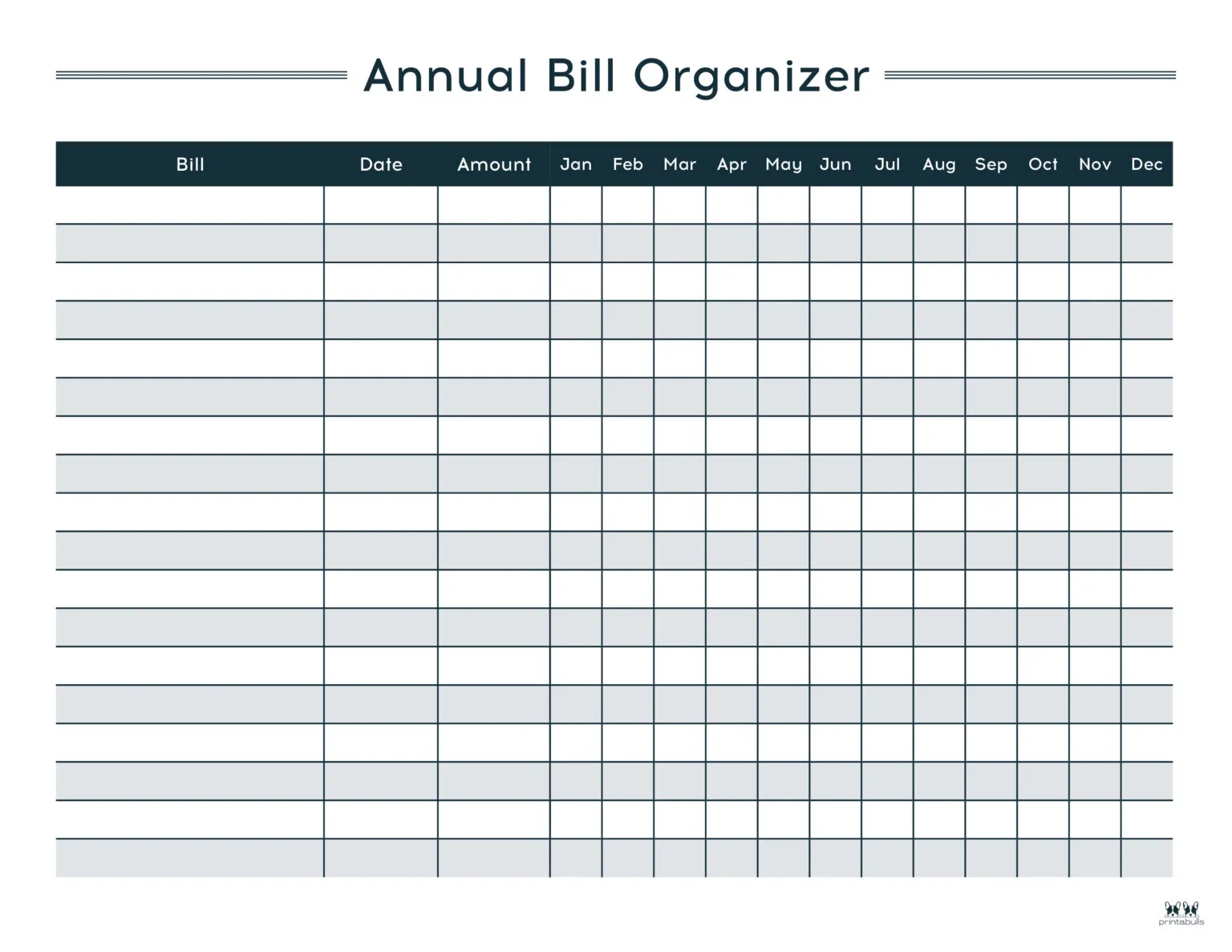 Free Printable Bill Planner Printable Party Favors