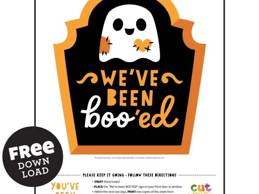 FREE Printable BOO Sign Neighborhood Version Cut Paste Celebrate Printable Projects SVG Cut Files
