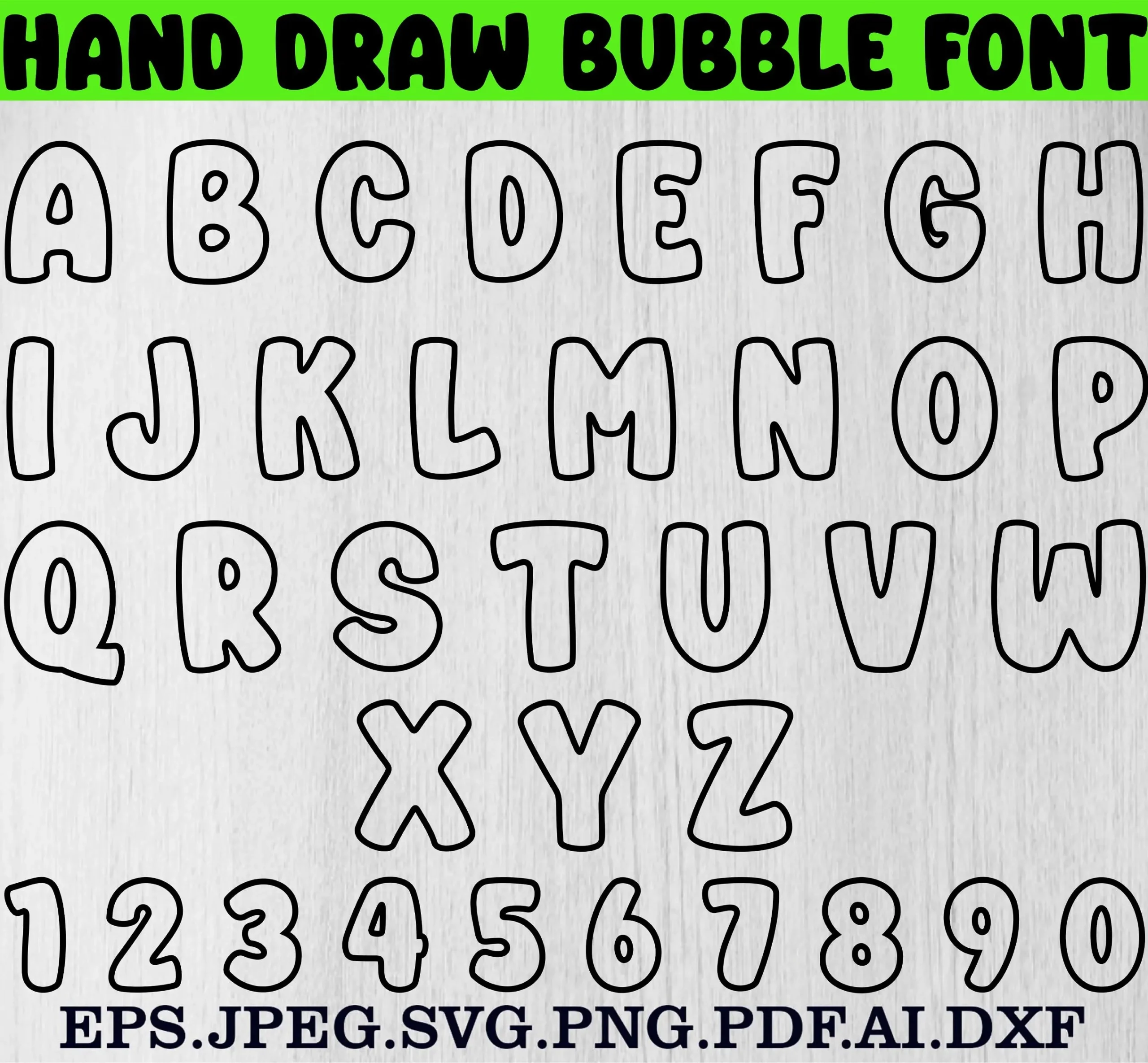 Free Printable Bubble Letters Etsy
