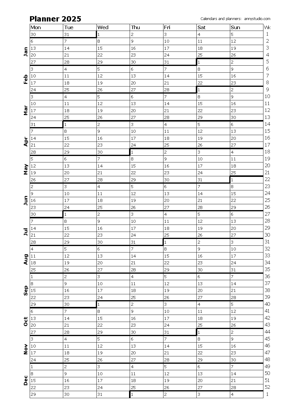 A5 Free Planner Printables 2025-2026
