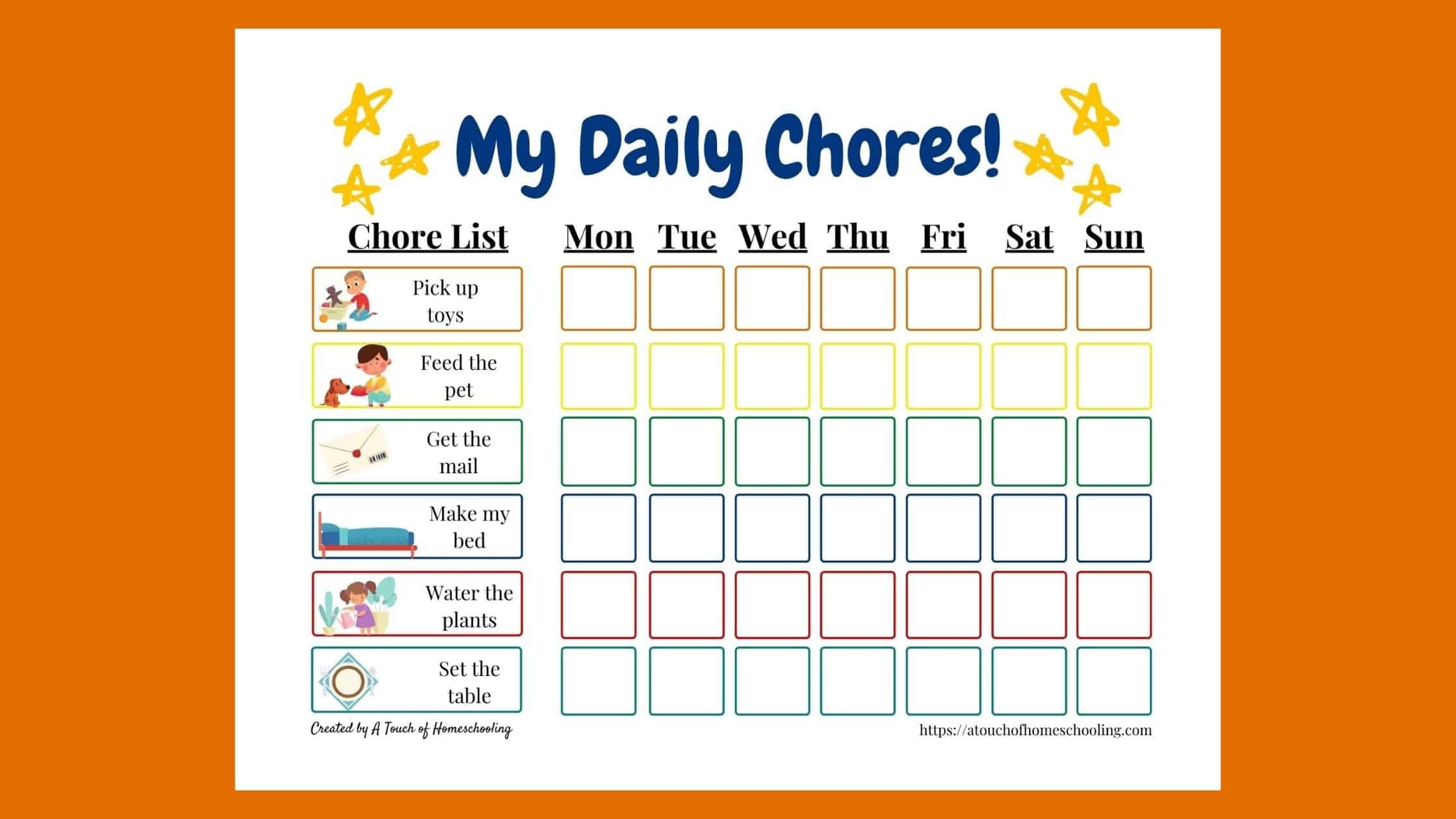 Free Printable Chore Chart For Toddlers Start Teaching Responsibility  Free Printable Chore Chart For Toddlers Start Teaching Responsibility