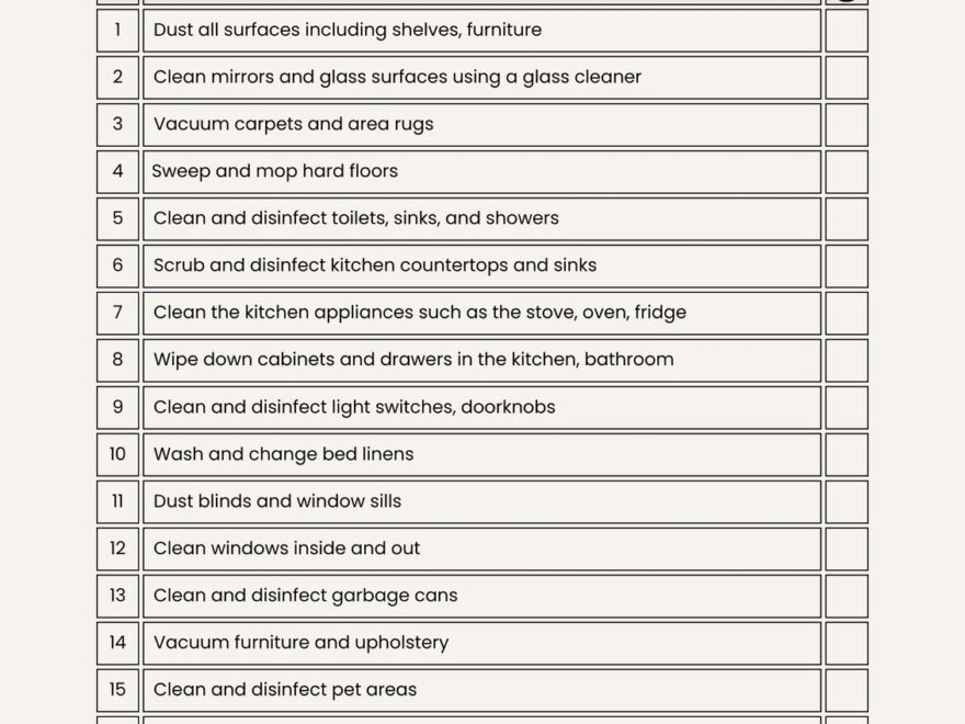 Free Printable Cleaning Checklist Templates Canva