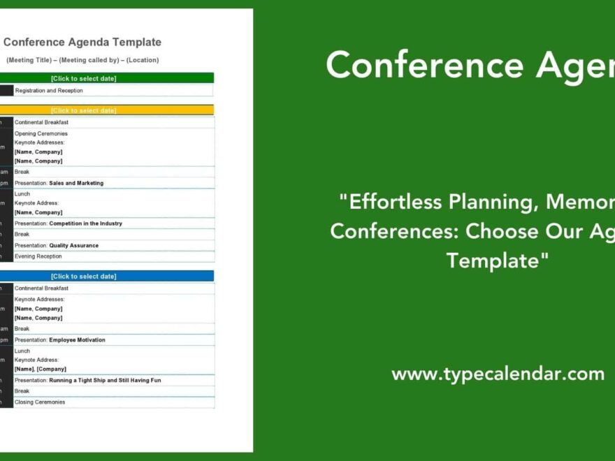 Free Printable Conference Agenda Templates Word Excel PPT 1 2 3 Day