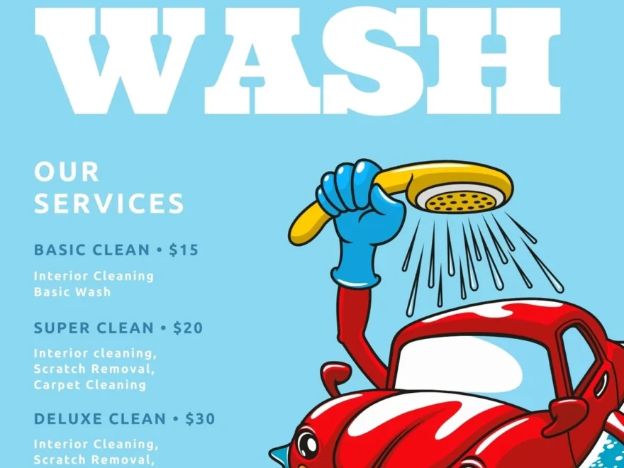 Free Printable Customizable Car Wash Poster Templates Canva