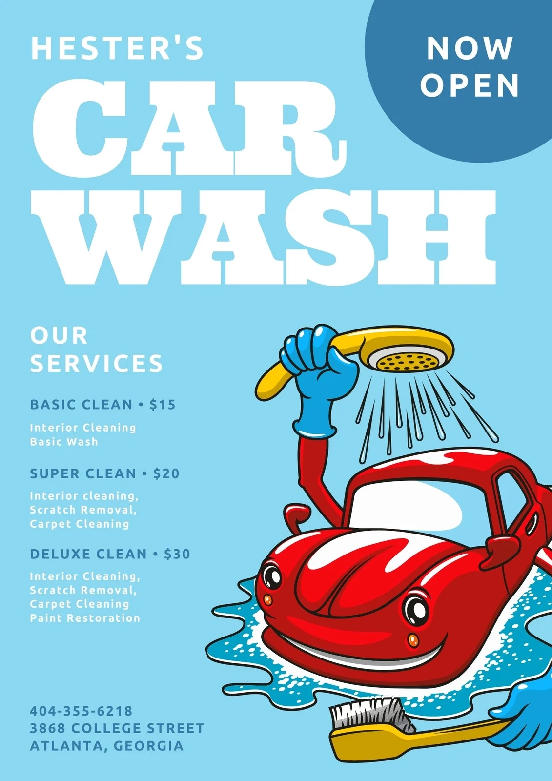 Free Printable Customizable Car Wash Poster Templates Canva