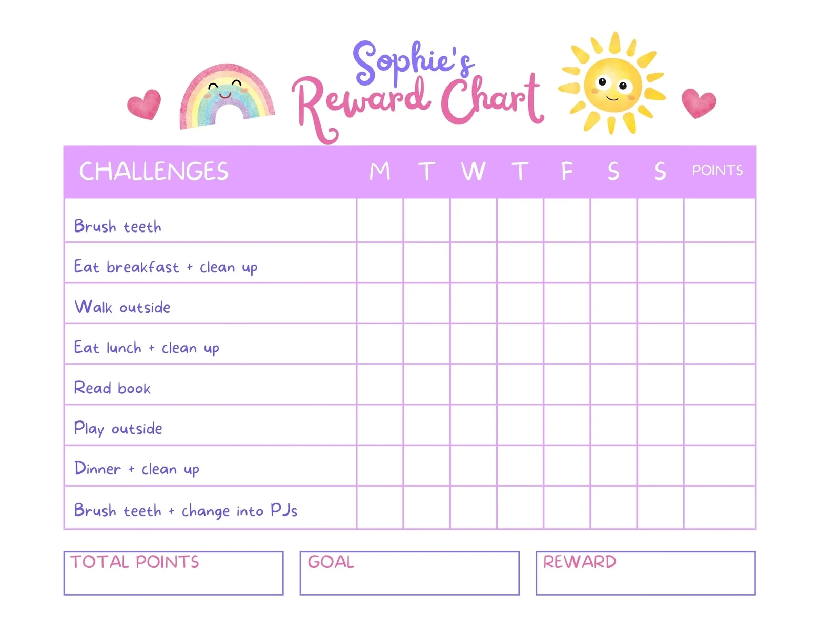 Printable Class Sticker Chart
