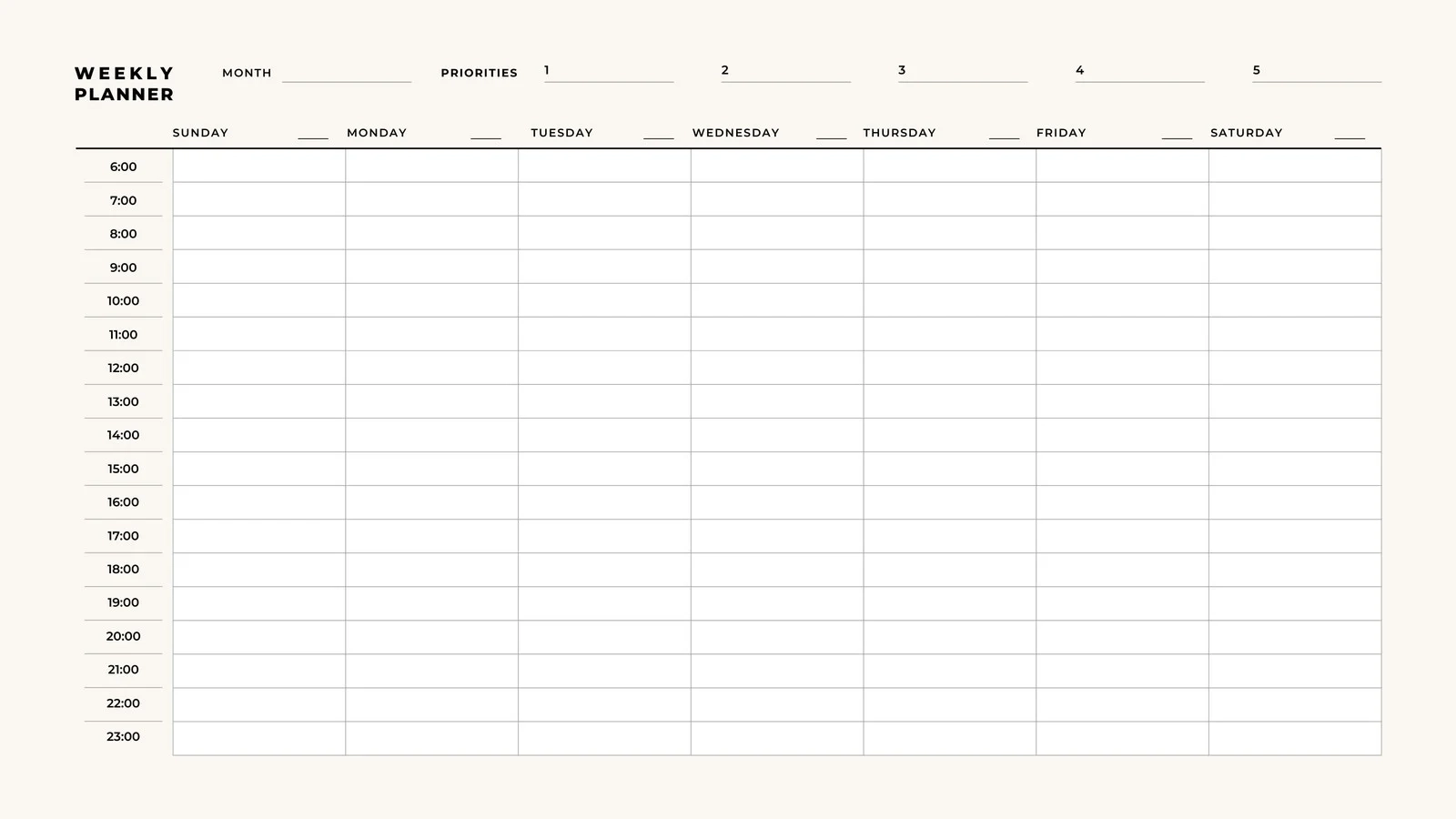 Free Printable Online Editable Weekly Planner