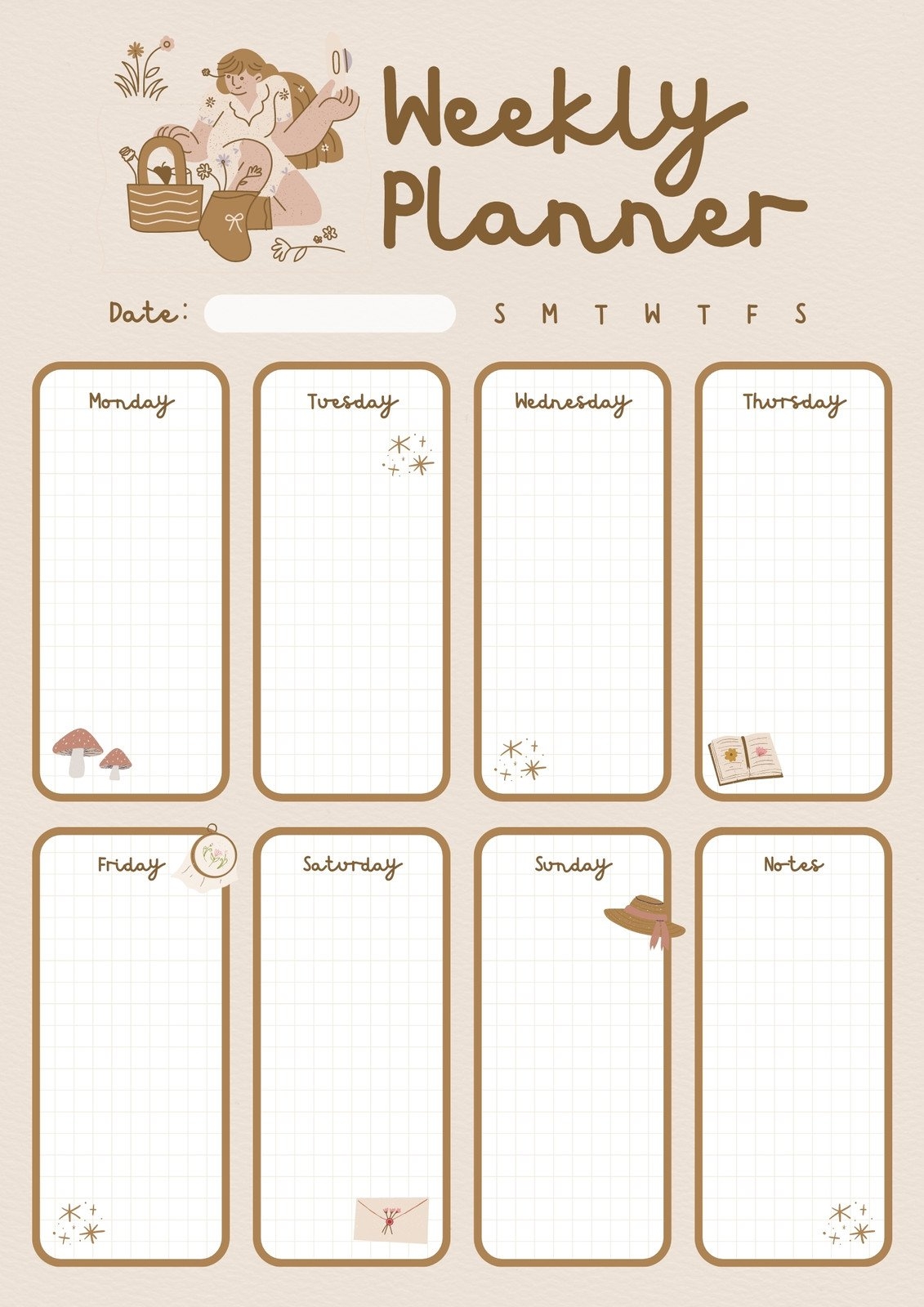 Free Kawaii Printable Planner