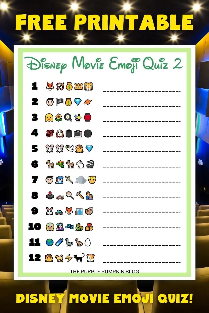 Free Printable Disney Movie Trivia