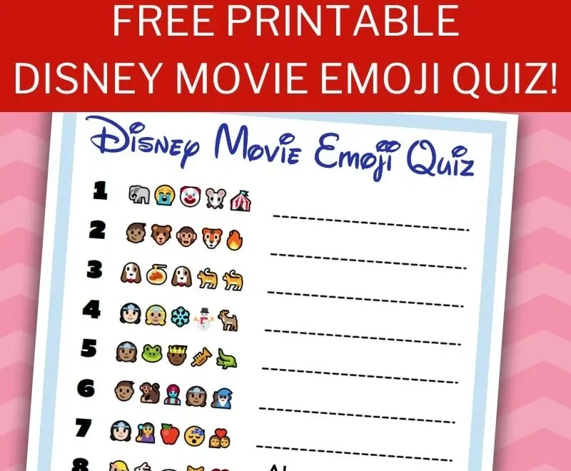 Free Printable Disney Movie Emoji Quiz Sheets