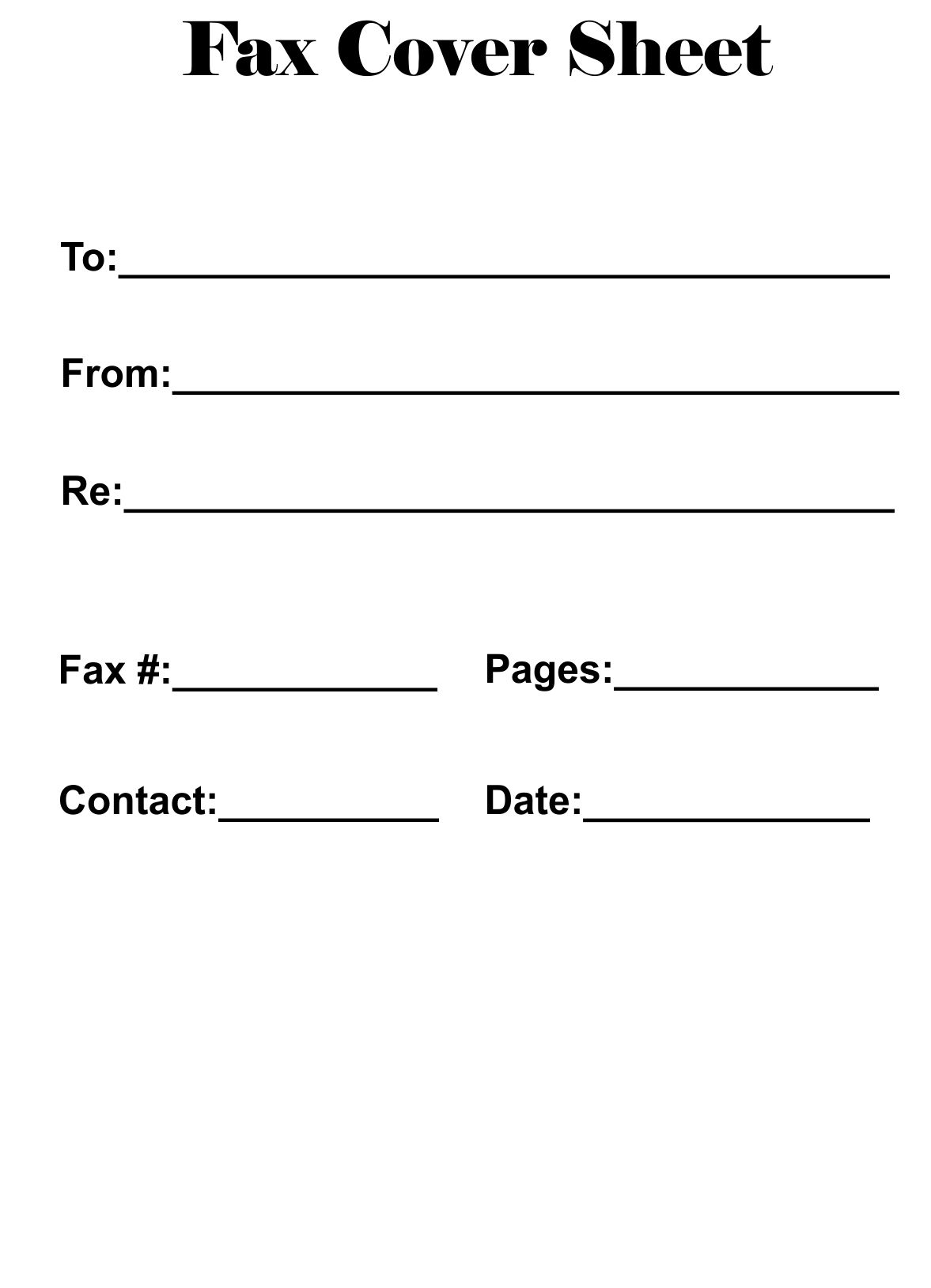 Free Fax Cover Sheets Printable