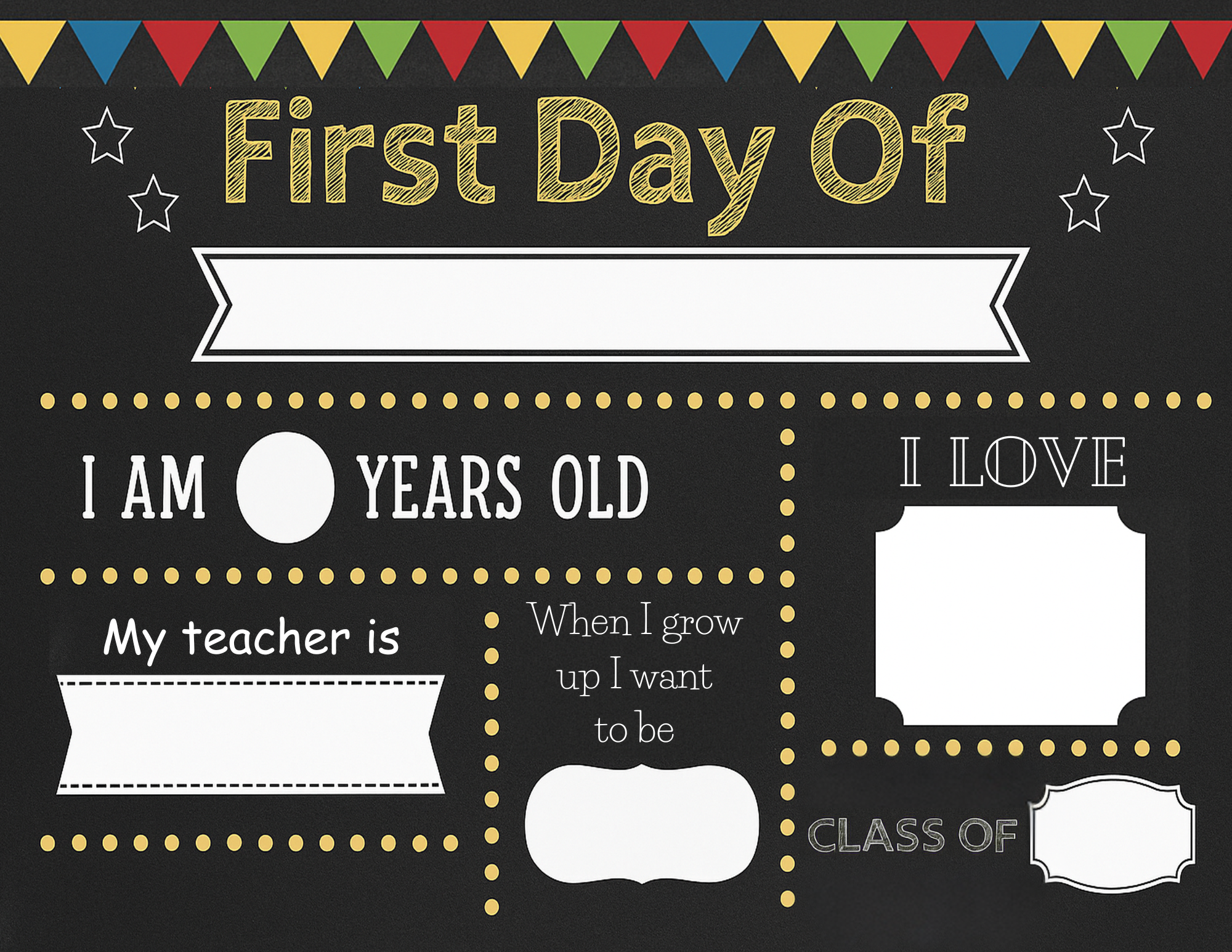 Free Printable First Day Of School Signs For 2025 2026 SignUp