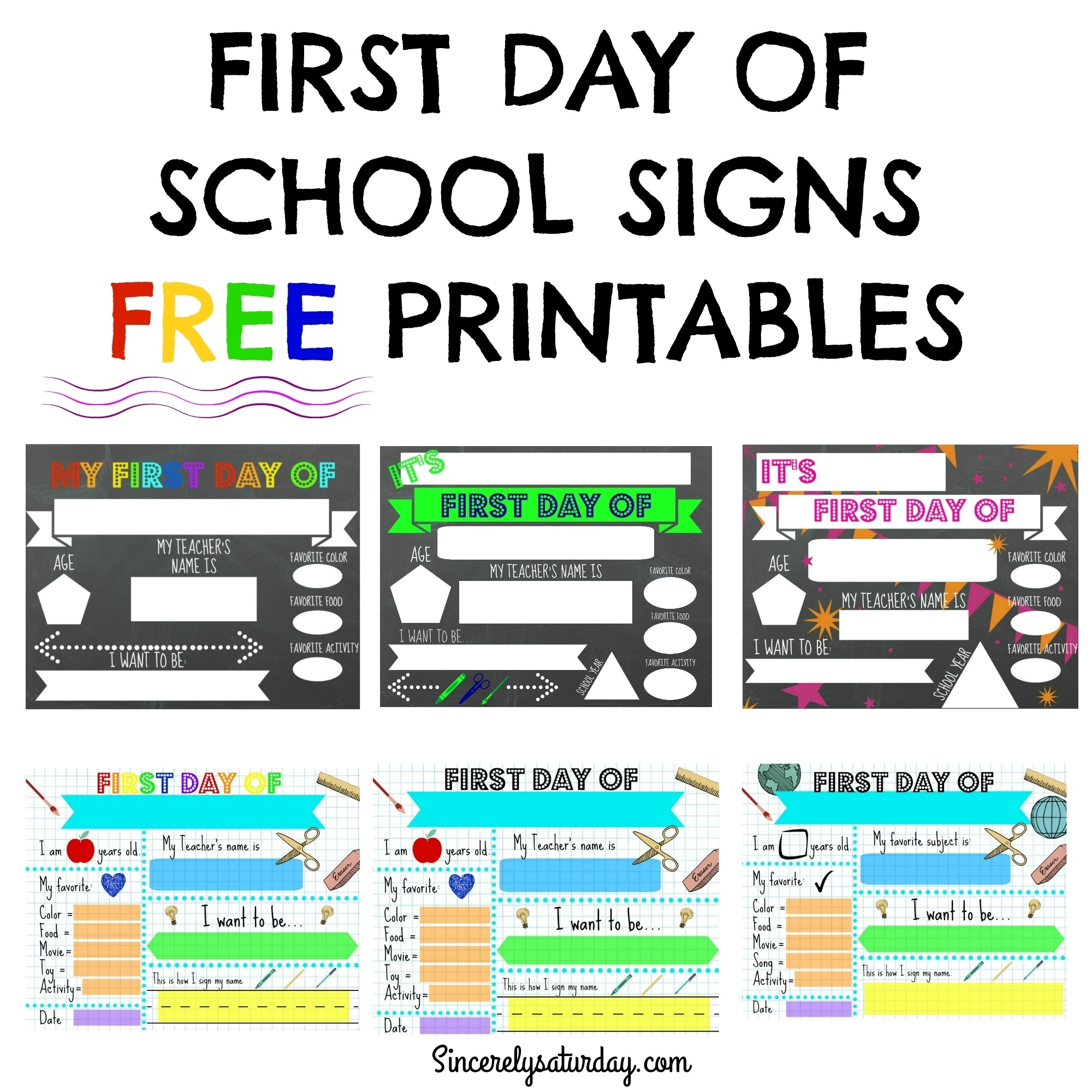 Printable 1st Day Of School Sign Printable 1st Day Of School Sign