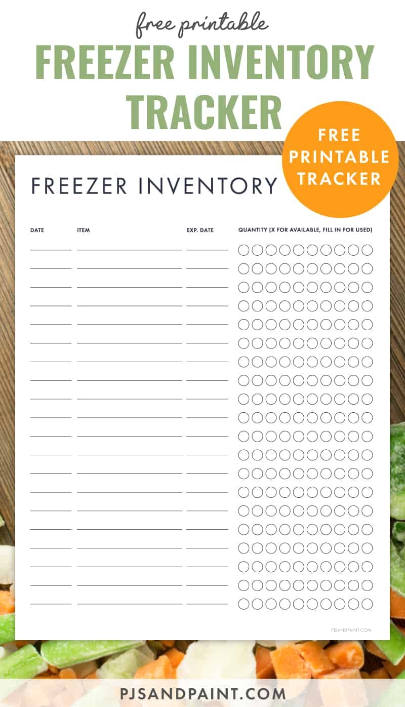 Freezer Inventory Sheet Printable