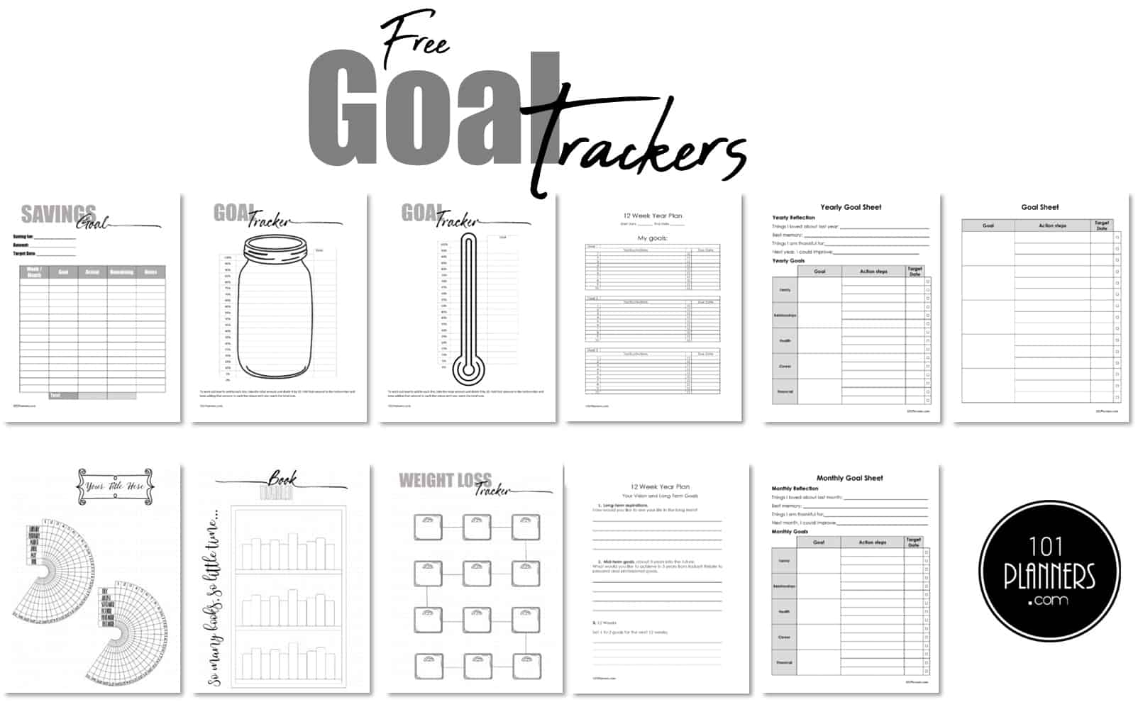 Free Printable Goal Chart Templates Trackers Instant Download Free Printable Goal Chart Templates Trackers Instant Download