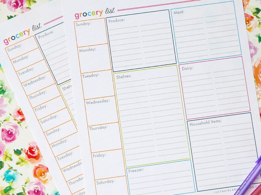 Free Printable Grocery List And Meal Planner Abby Lawson