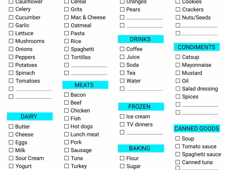Free Printable Grocery List Templates PDF Shopping Lists Free Printables Monograms Design Tools Patterns DIY Projects