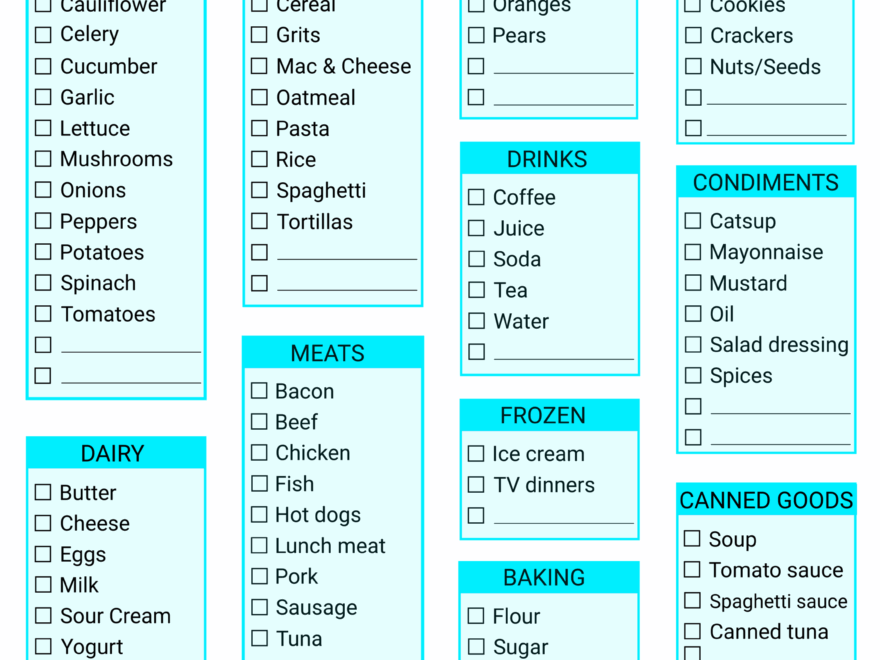 Free Printable Grocery List Templates PDF Shopping Lists Free Printables Monograms Design Tools Patterns DIY Projects