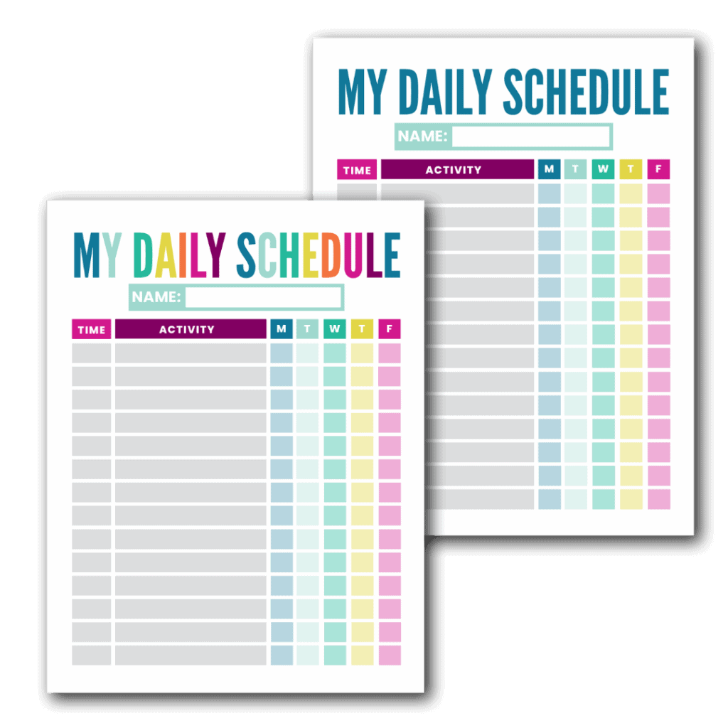 Printable Child Daily Schedule