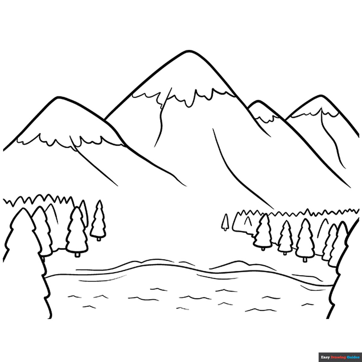 Printable Grassy Hillside Coloring Sheet