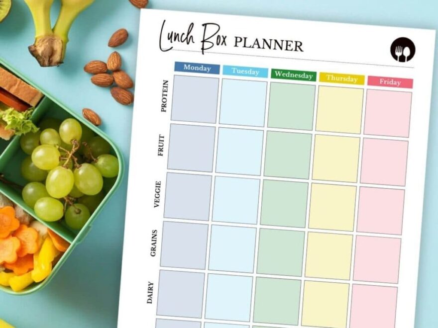 Free Printable Lunch Box Planner For Kids School Lunches