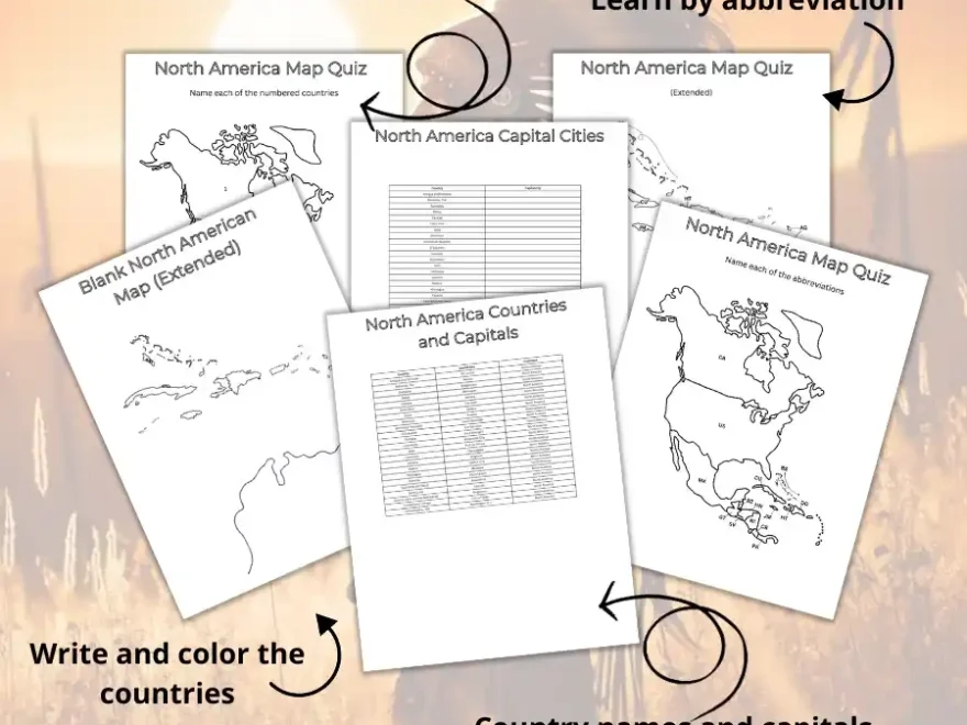 Free Printable Map Of North America The Facts Institute