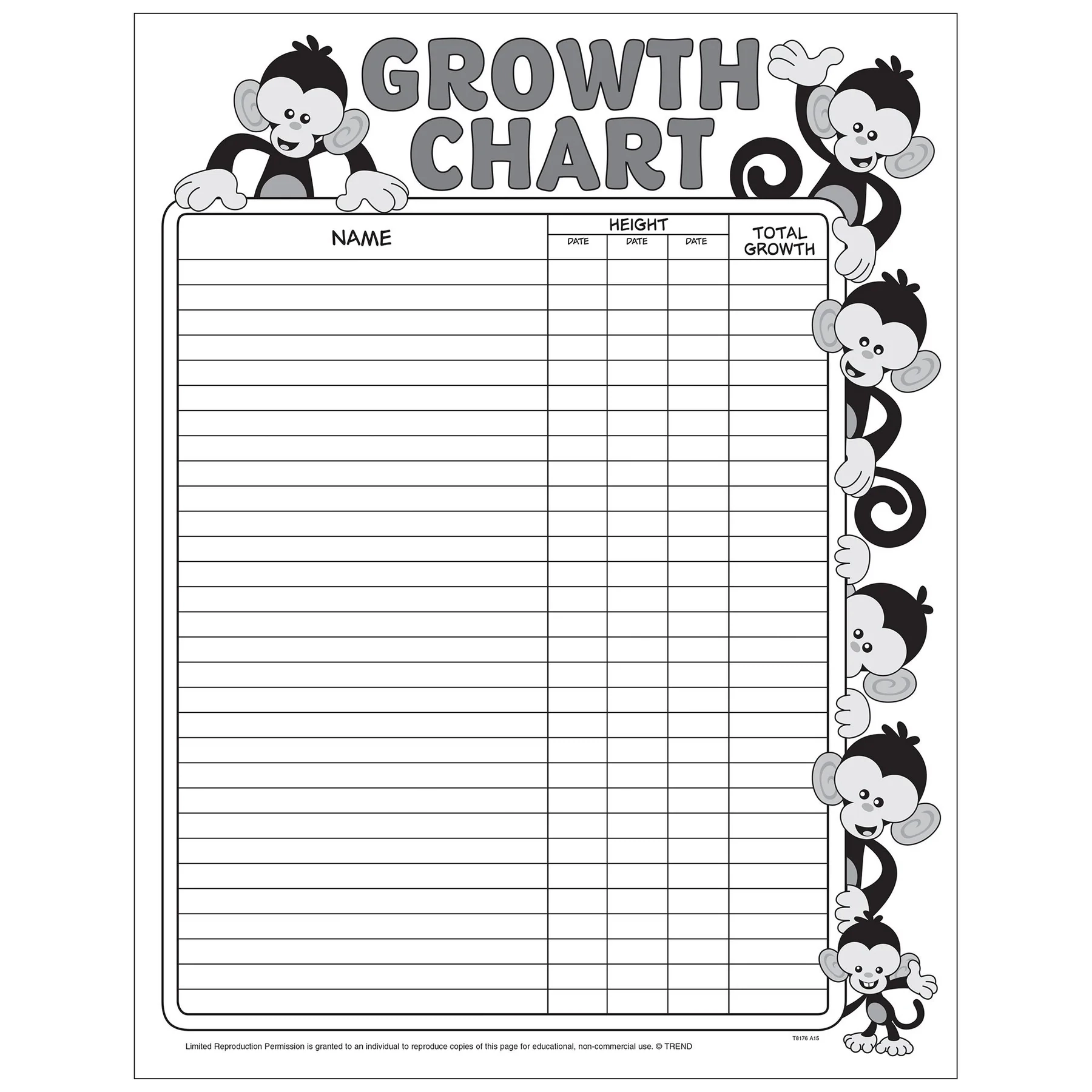 Printable Growth Chart For Kids