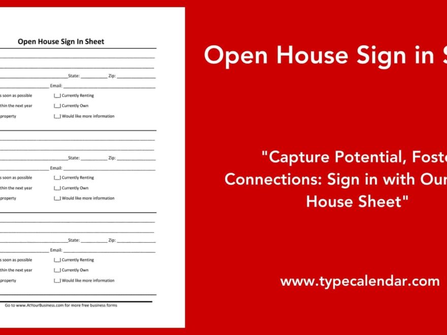 Free Printable Open House Sign In Sheet Templates Word PDF