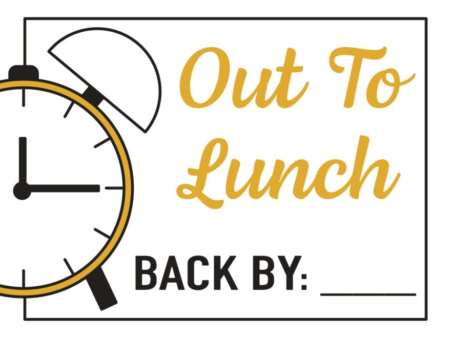 Free Printable Out To Lunch Sign Templates PDF Word