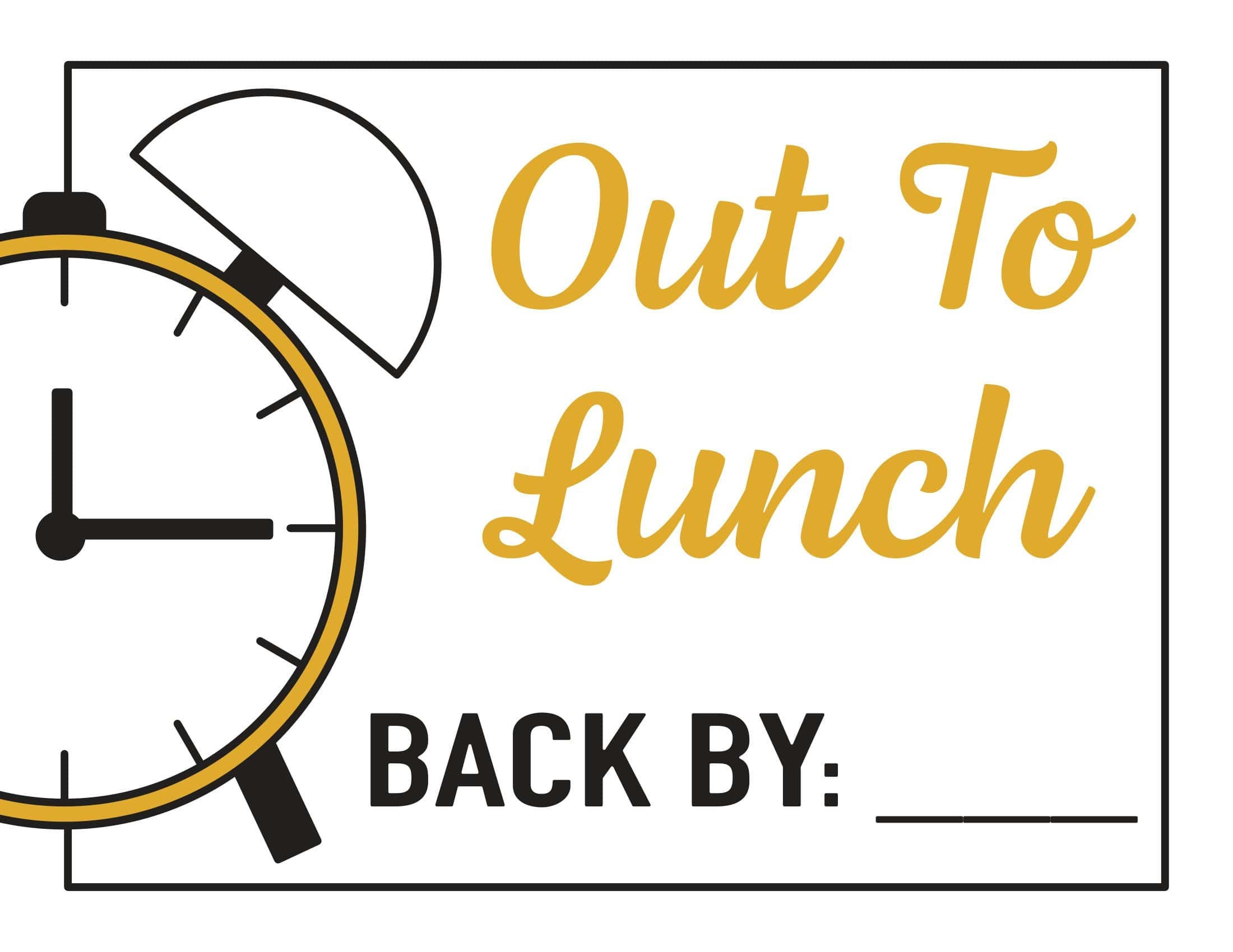 Free Printable Out To Lunch Sign Templates PDF Word Free Printable Out To Lunch Sign Templates PDF Word