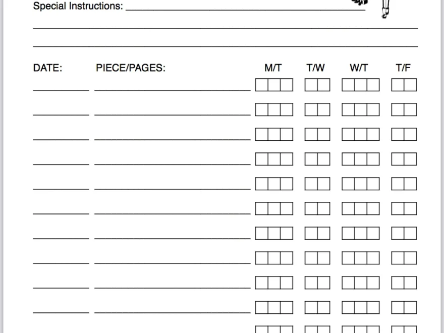 Free Printable Piano Practice Record Flanders Family Home Life