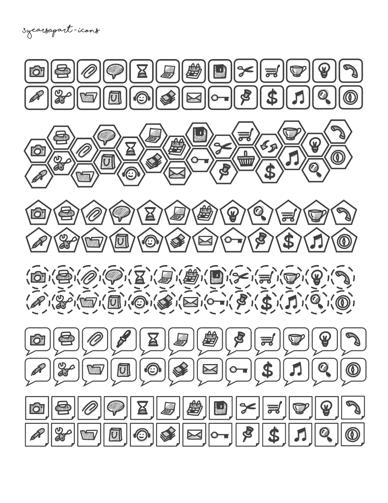 Free Printable Planner Icons Neutrals Free Download Bullet Journal And Planner Stickers 3 Years Apart