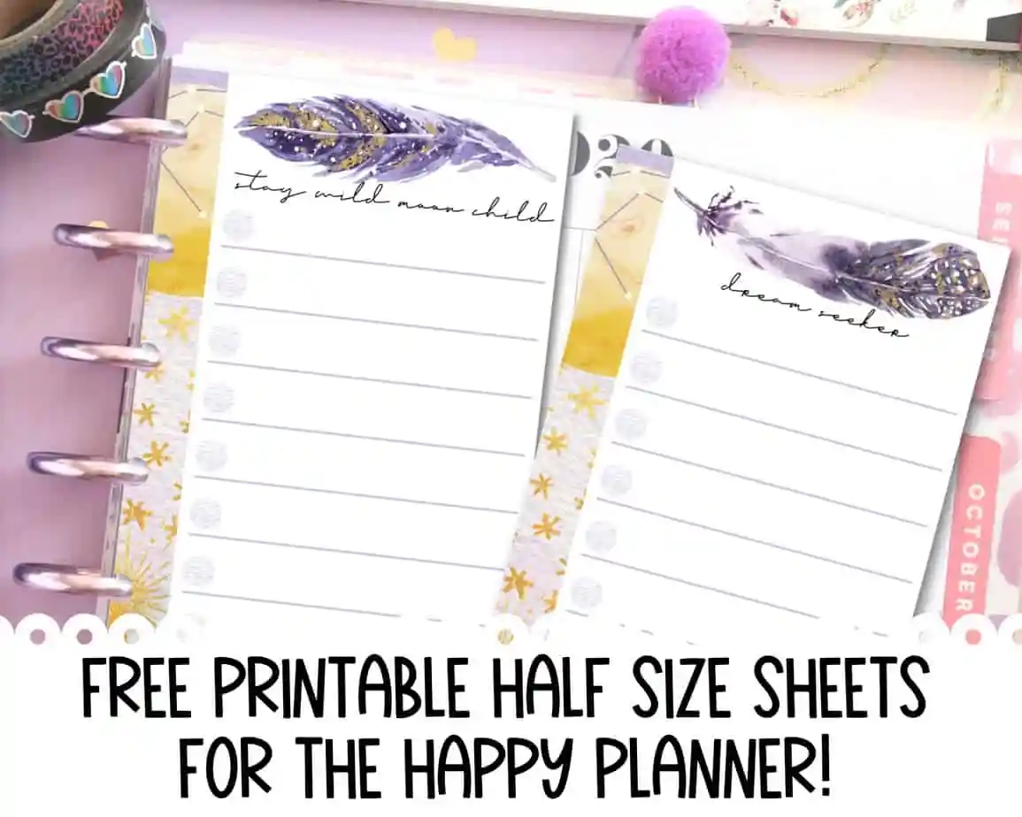 Happy Planner Mini Half Sheets Printables
