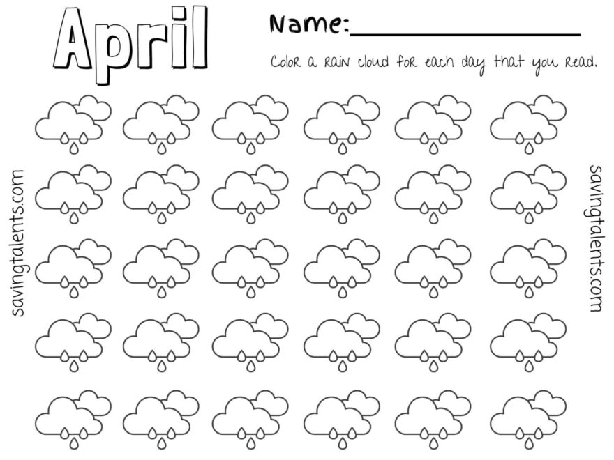 Free Printable Reading Charts For Kids Month By Month Saving Talents