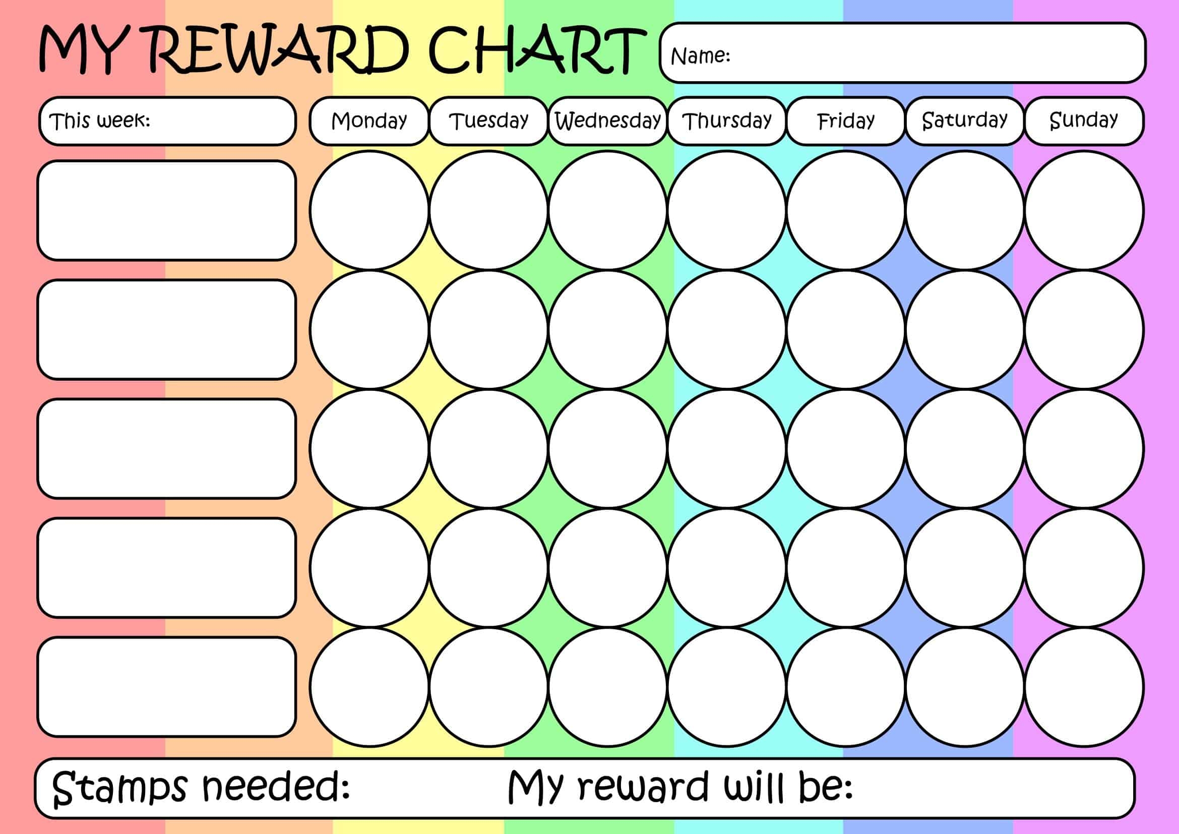 Free Printable One Month Sticker Chart