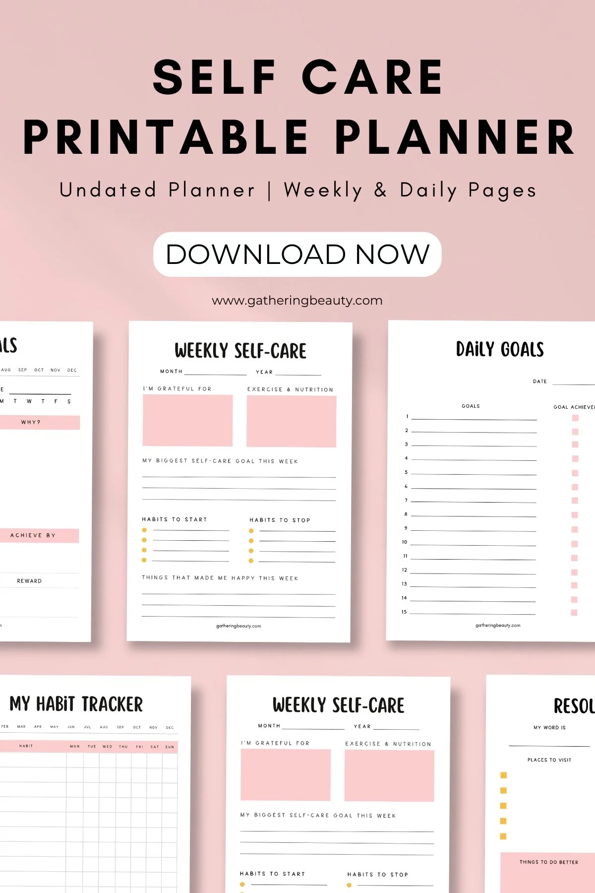 Free Printable Self Care Planner Gathering Beauty