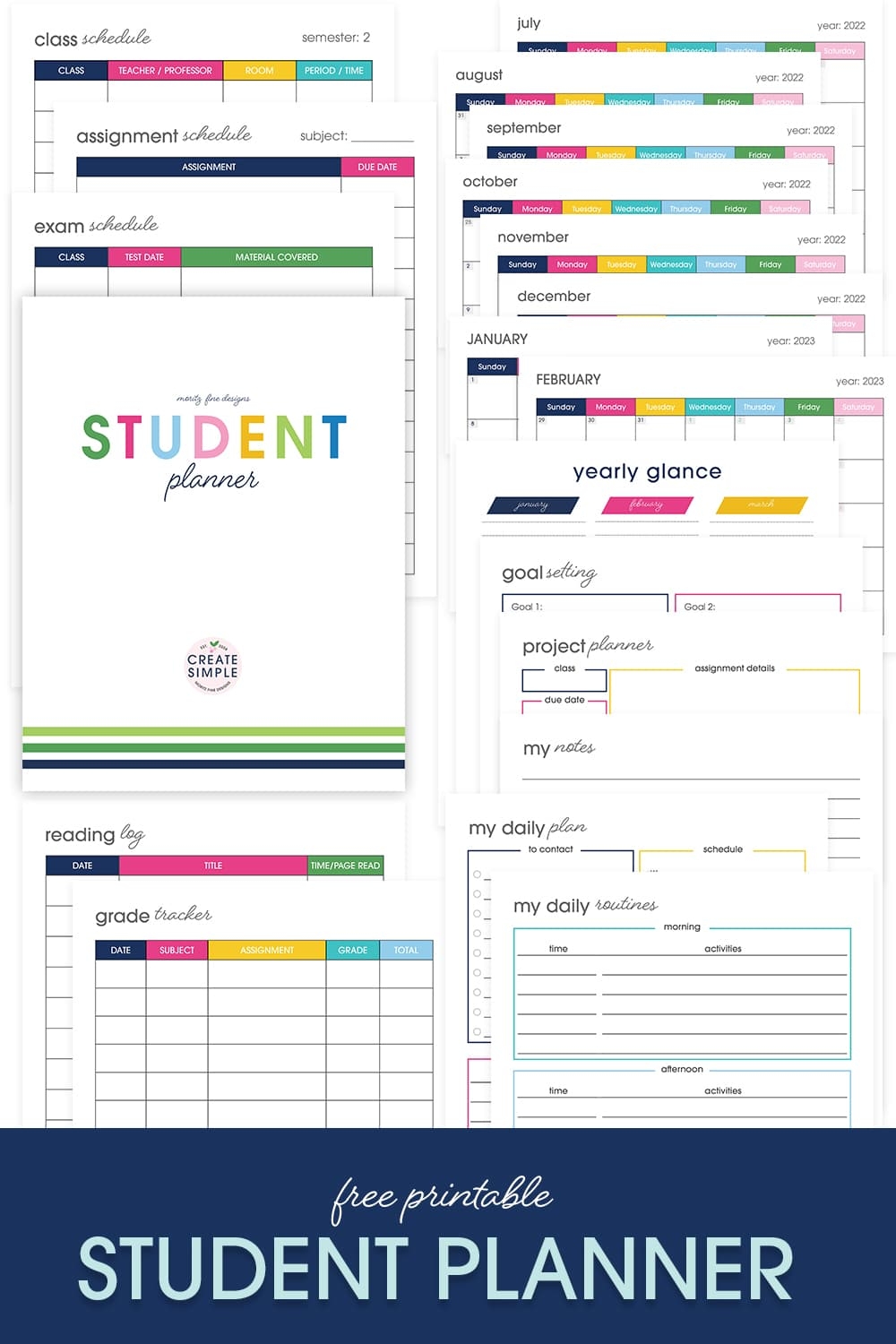 Free Student Planner Printable