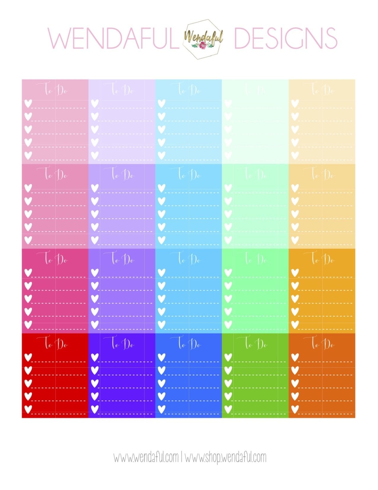 Free Printable To Do Boxes Wendaful Planning Planners Productivity Organization