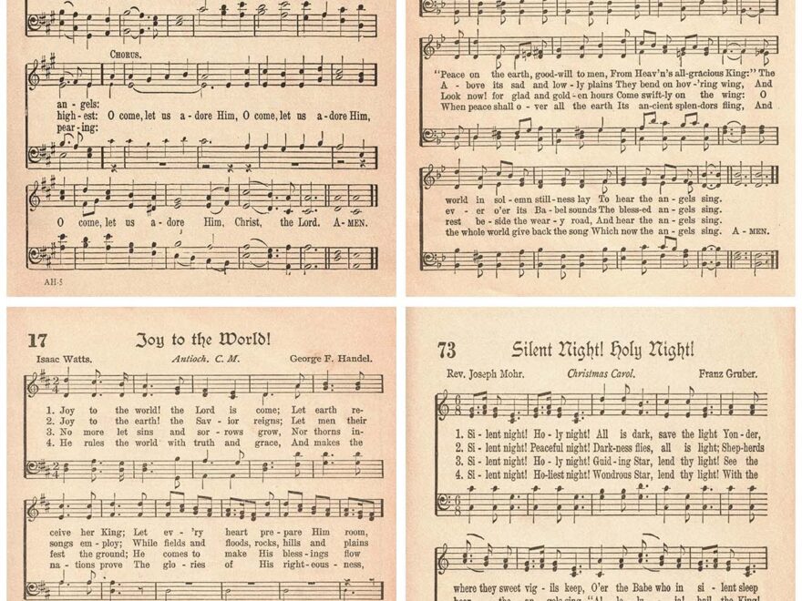 Free Printable Vintage Christmas Sheet Music Hymns Rose Clearfield