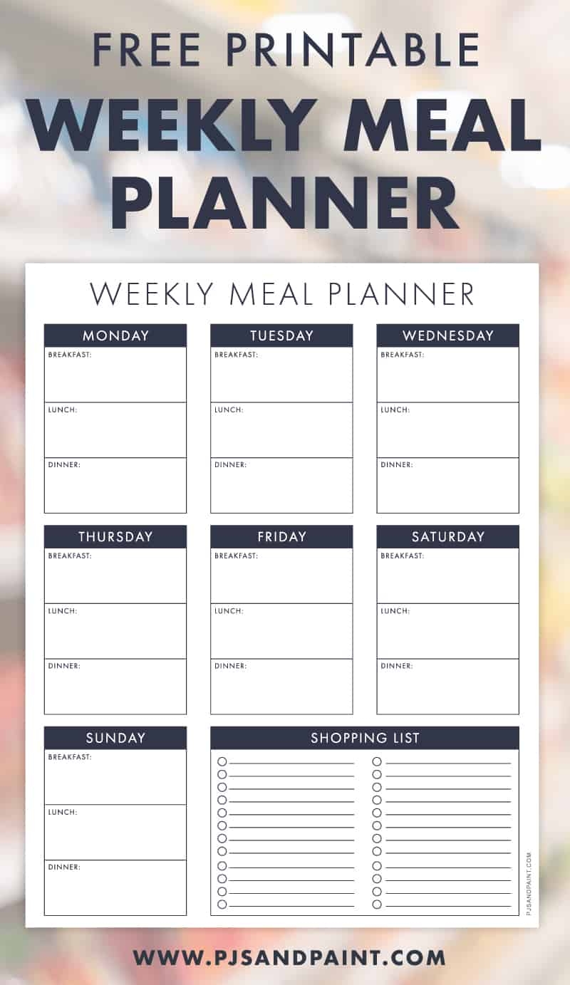 Pintrest Printable Meal Planner Grocery List