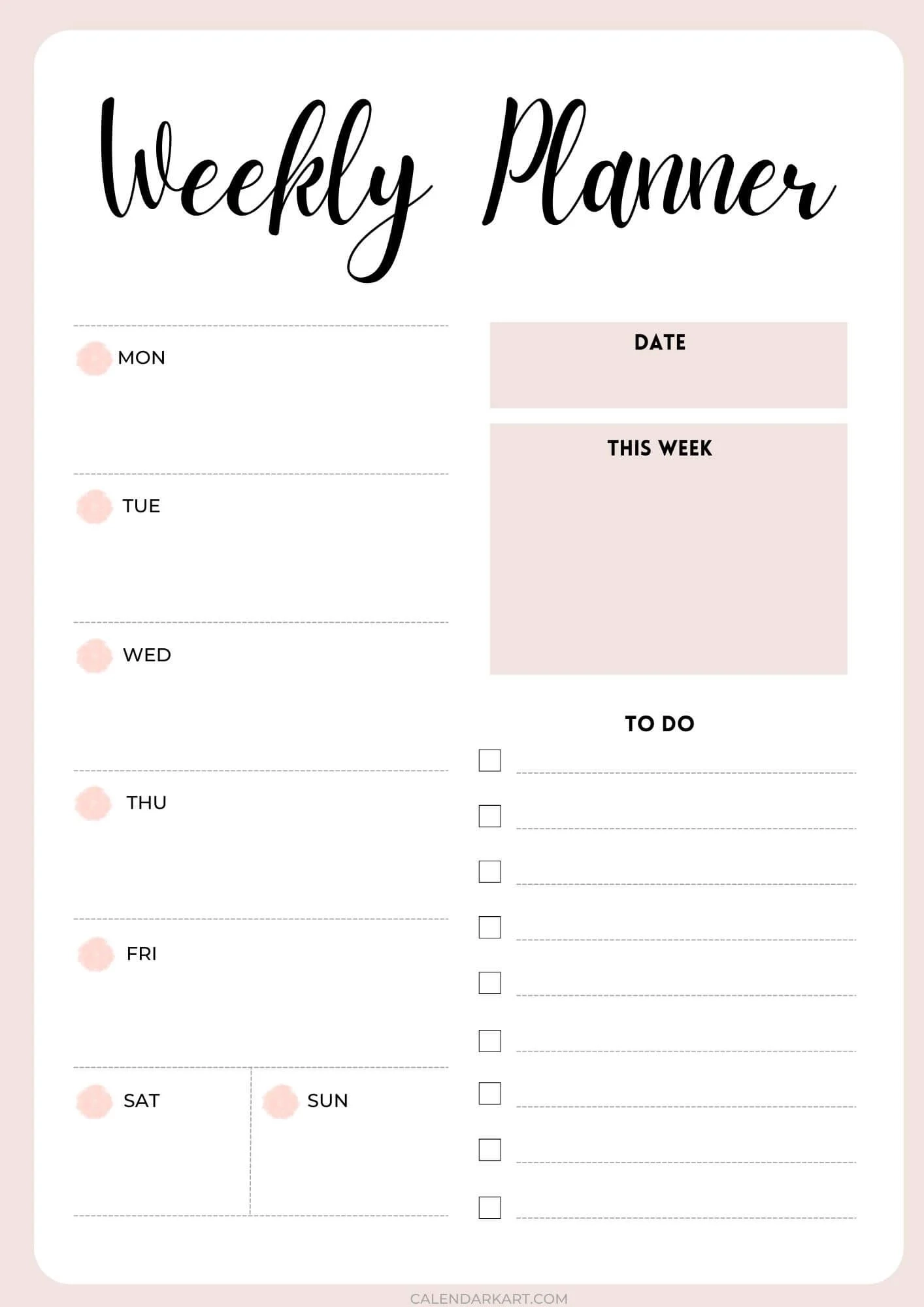Free Weekly Planner Printable