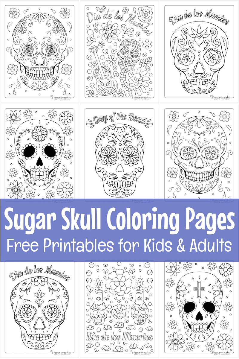 Free Simple Printable Calaveras Coloring Sheets