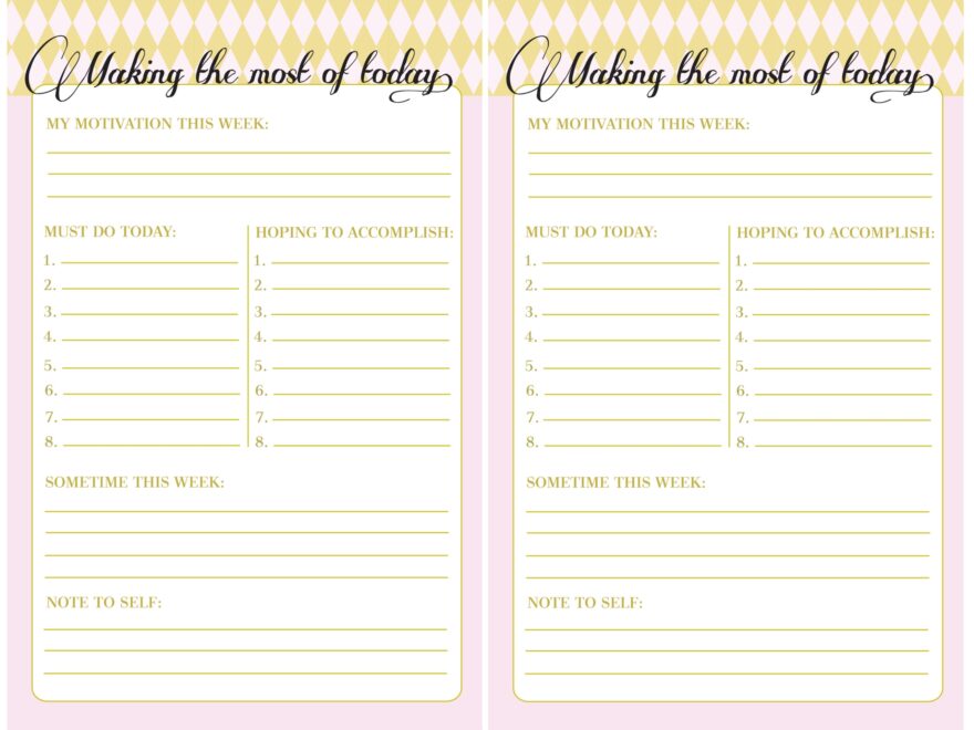 Free To Do List Printable Making The Most Of Today In Honor Of Design