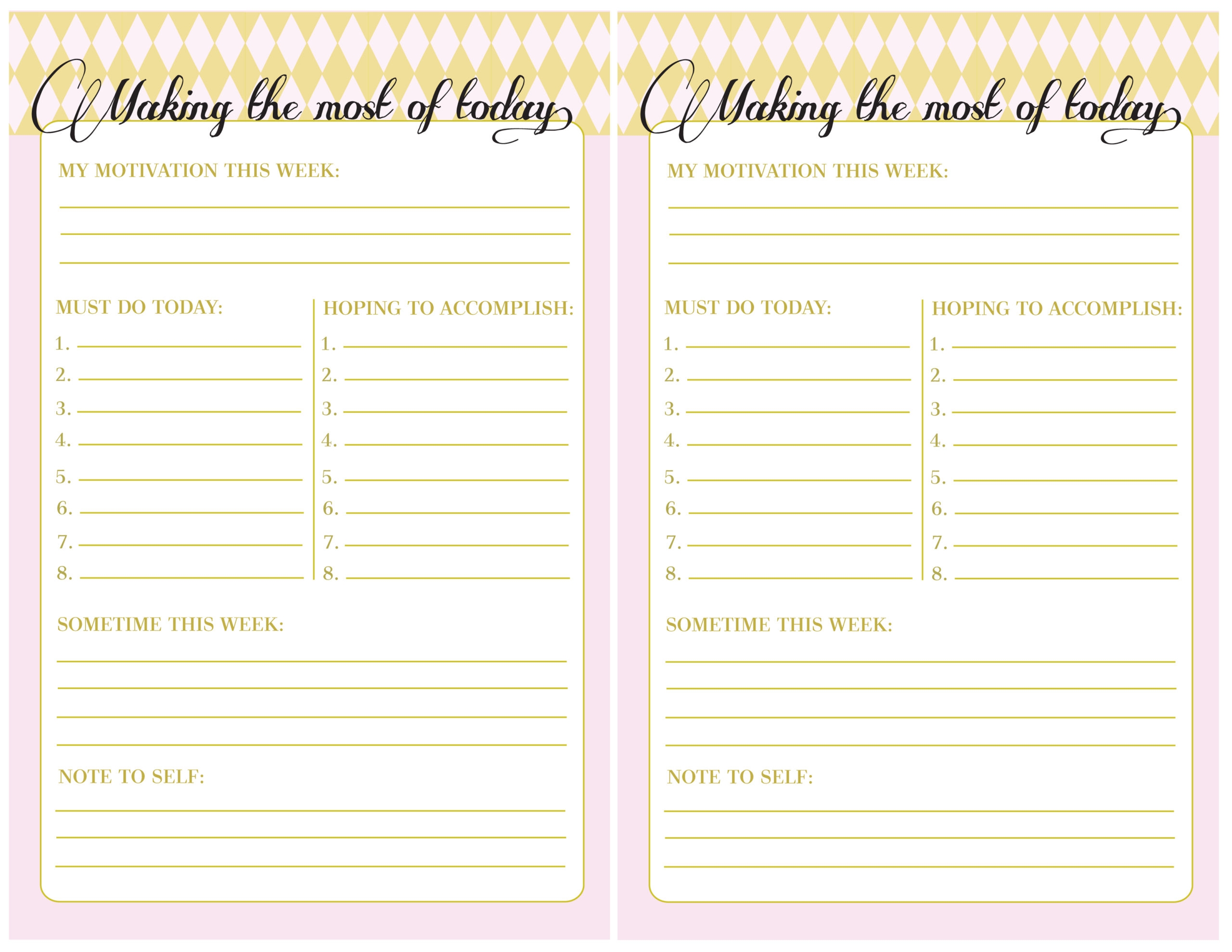 Free To Do List Printable Making The Most Of Today In Honor Of Design