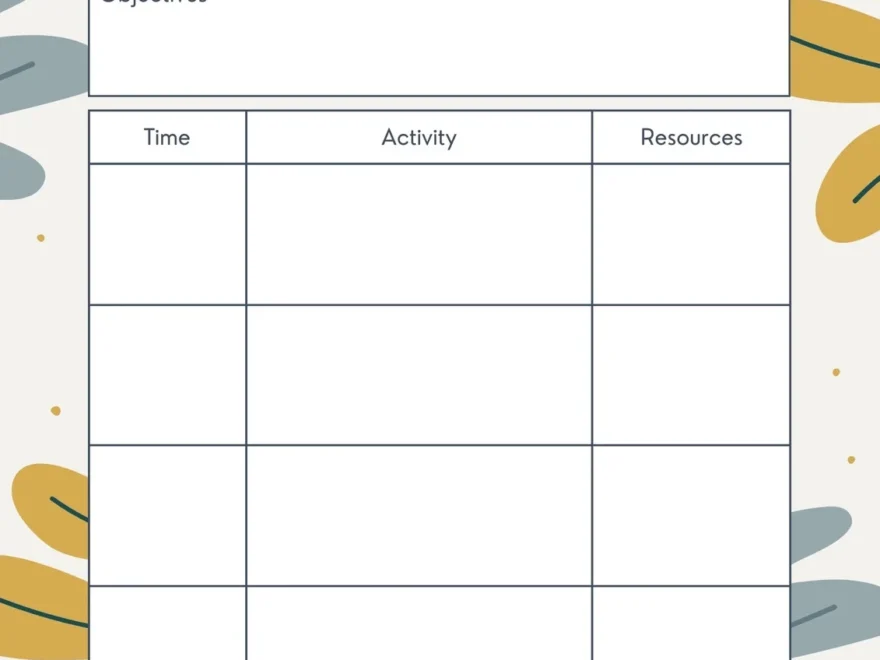 Free To Print Preschool Weekly Lesson Plan Templates Canva